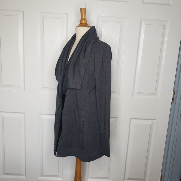 Calia Effortless Waterfall Drape Open Cardigan Style Duster Pockets Thumbholes S - Picture 9 of 13
